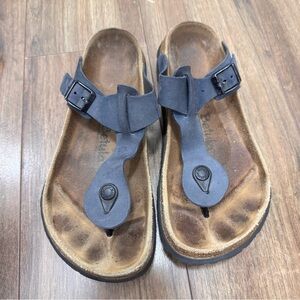 Birkenstock Betula women’s Casual Black Toe-Post Cork Footbed Sandals US10